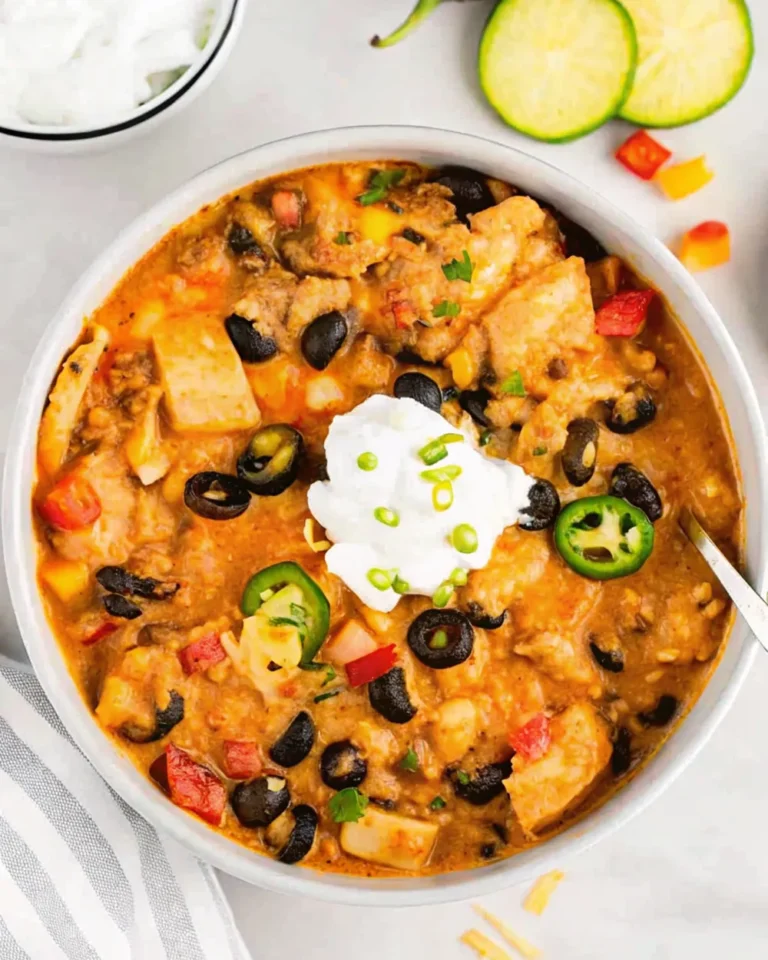 Slow Cooker Chicken Enchilada Casserole