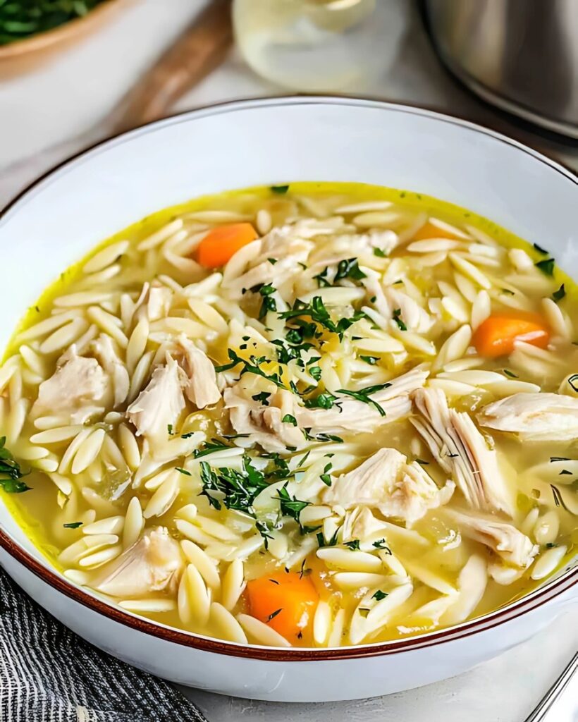 Lemon Chicken Orzo Soup